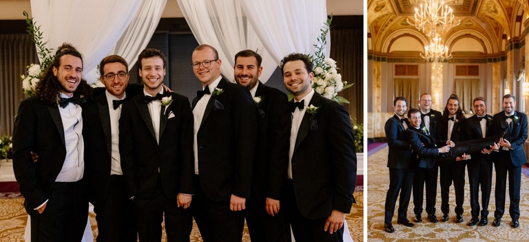 Bridal party portraits at Sentinel Hotel