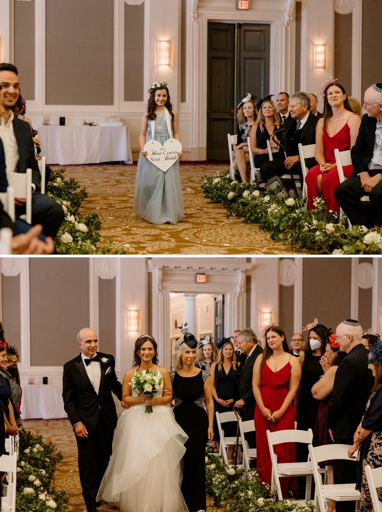 Wedding ceremony in the Grand Ballroom at Sentinel Hotel