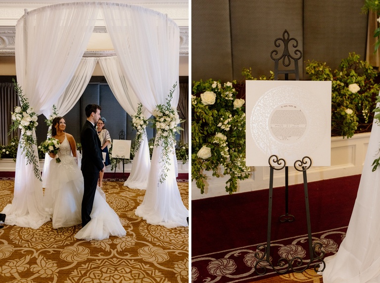 Wedding ceremony in the Grand Ballroom at Sentinel Hotel