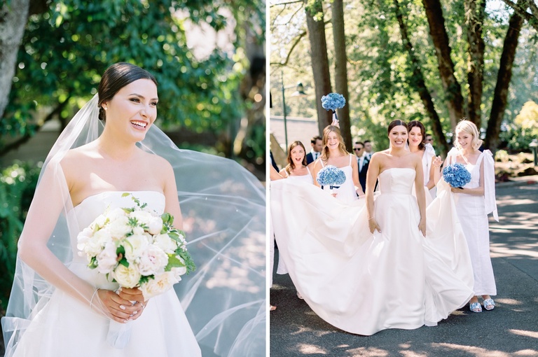 Bridal party portraits at Oswego Lake Country Club