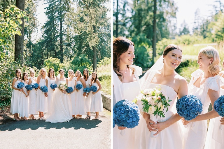 Bridal party portraits at Oswego Lake Country Club