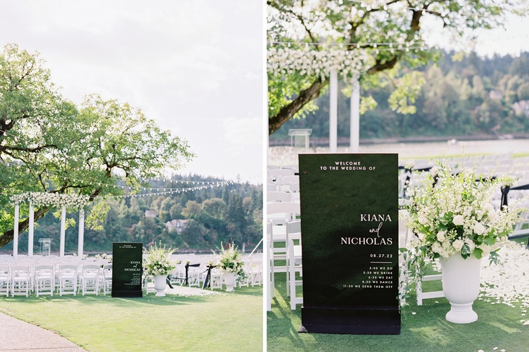Waterfront wedding ceremony at Waverley Country Club