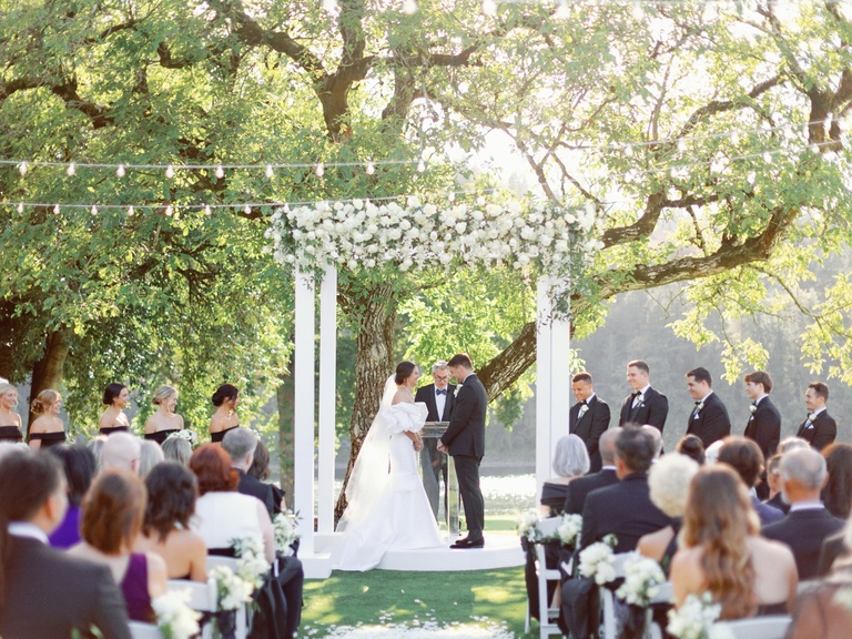 Waterfront wedding ceremony at Waverley Country Club
