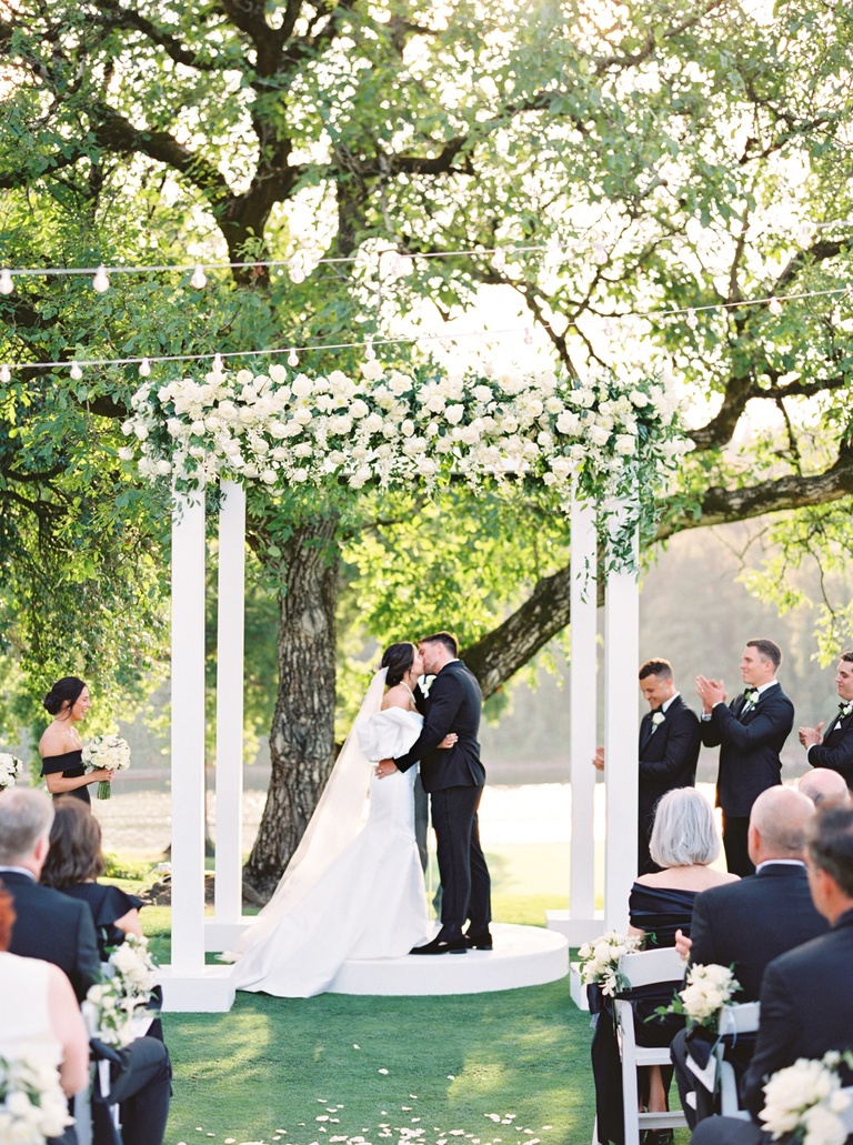 Waterfront wedding ceremony at Waverley Country Club