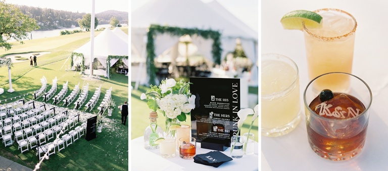 Custom monogrammed ice cubes by PDX Ice at a Portland wedding