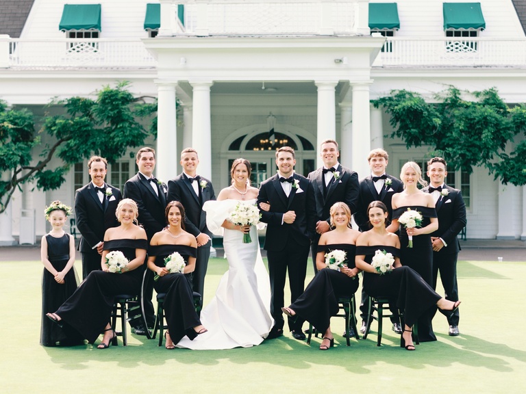Bridal party portraits at Waverly Country Club