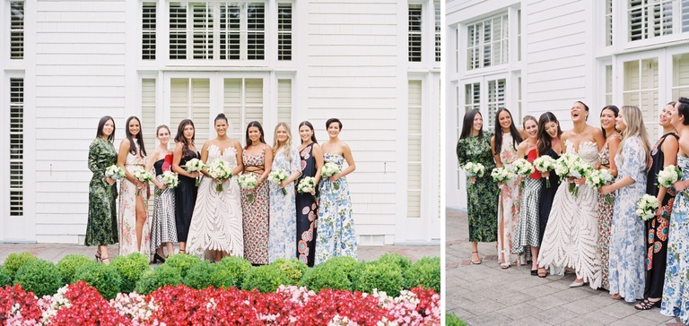Bridal party portraits at Waverly Country Club
