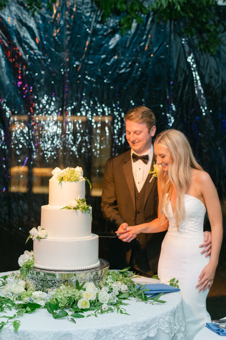 Backyard tent wedding reception