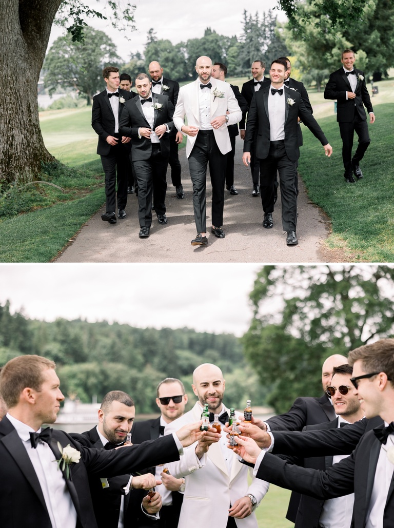 Bridal party portraits at Waverly Country Club in Portland, OR