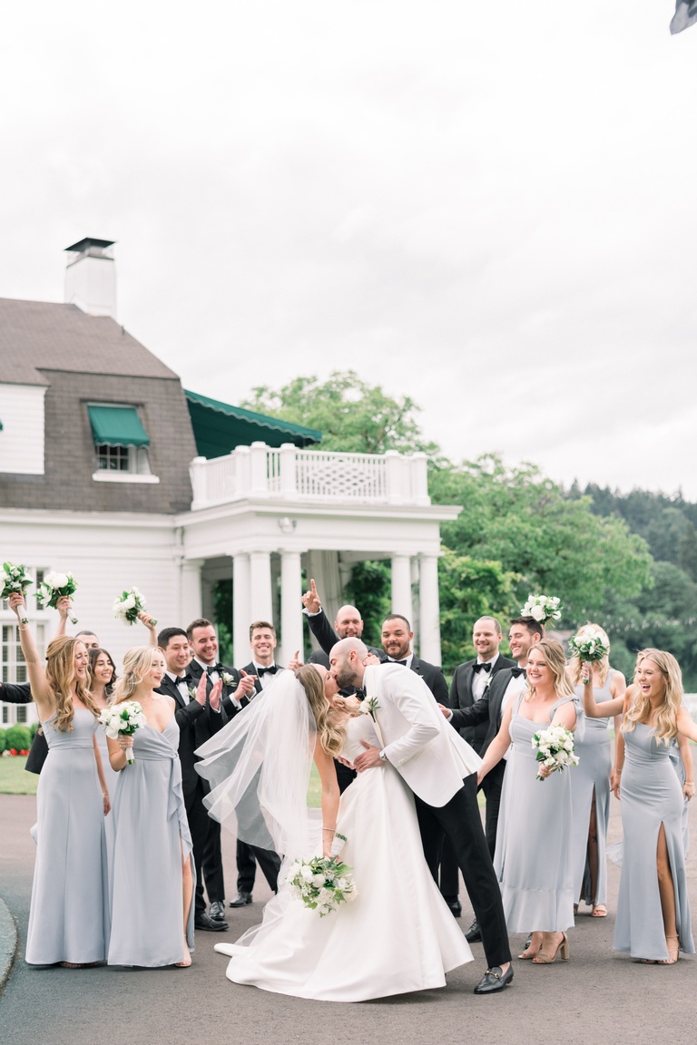 Bridal party portraits at Waverly Country Club in Portland, OR