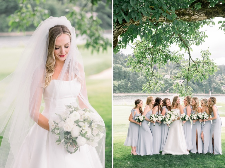Bridal party portraits at Waverly Country Club in Portland, OR
