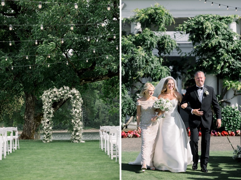 Outdoor wedding ceremony at Waverly Country Club