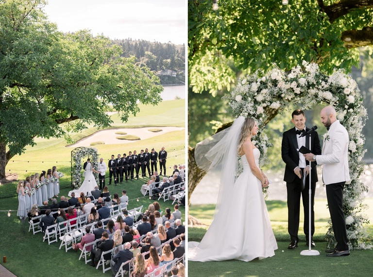 Outdoor wedding ceremony at Waverly Country Club