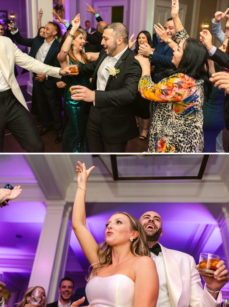 Wedding guests dancing at Waverly Country Club in Portland, OR