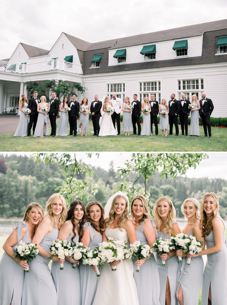 Bridal party portraits at Waverly Country Club in Portland, OR