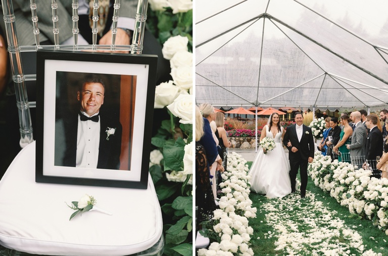 Tented wedding ceremony at The Allison Inn