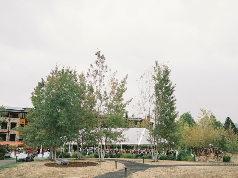 Tented wedding ceremony at The Allison Inn