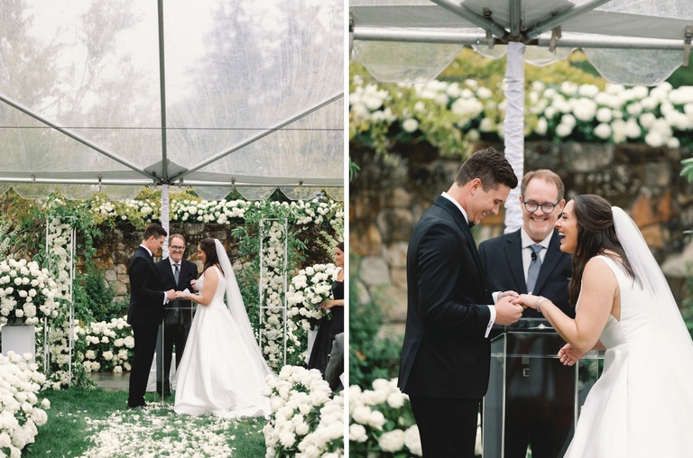 Tented wedding ceremony at The Allison Inn