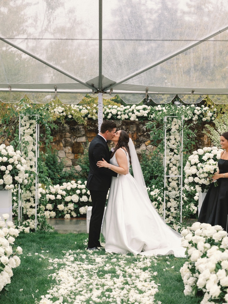 Tented wedding ceremony at The Allison Inn