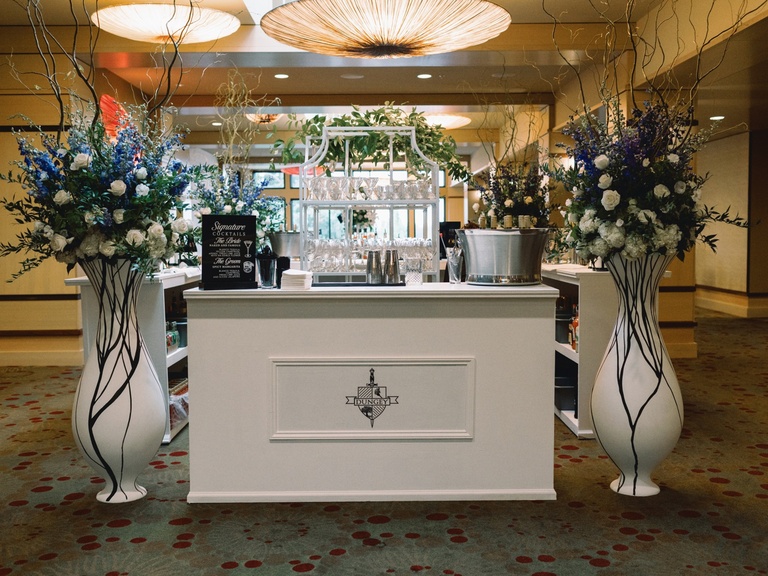Wedding bar with the groom's family crest