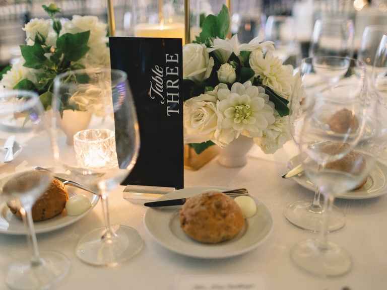 Black acrylic wedding table number sign by Letters + Dust