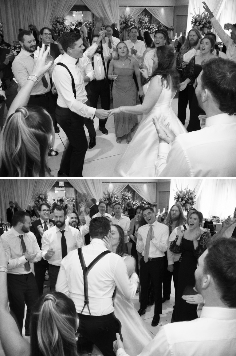 Wedding reception in the Coppergold Ballroom at The Allison Inn