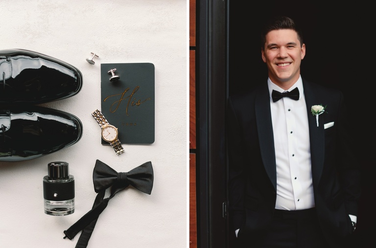 Groom getting ready for his wedding at The Allison Inn